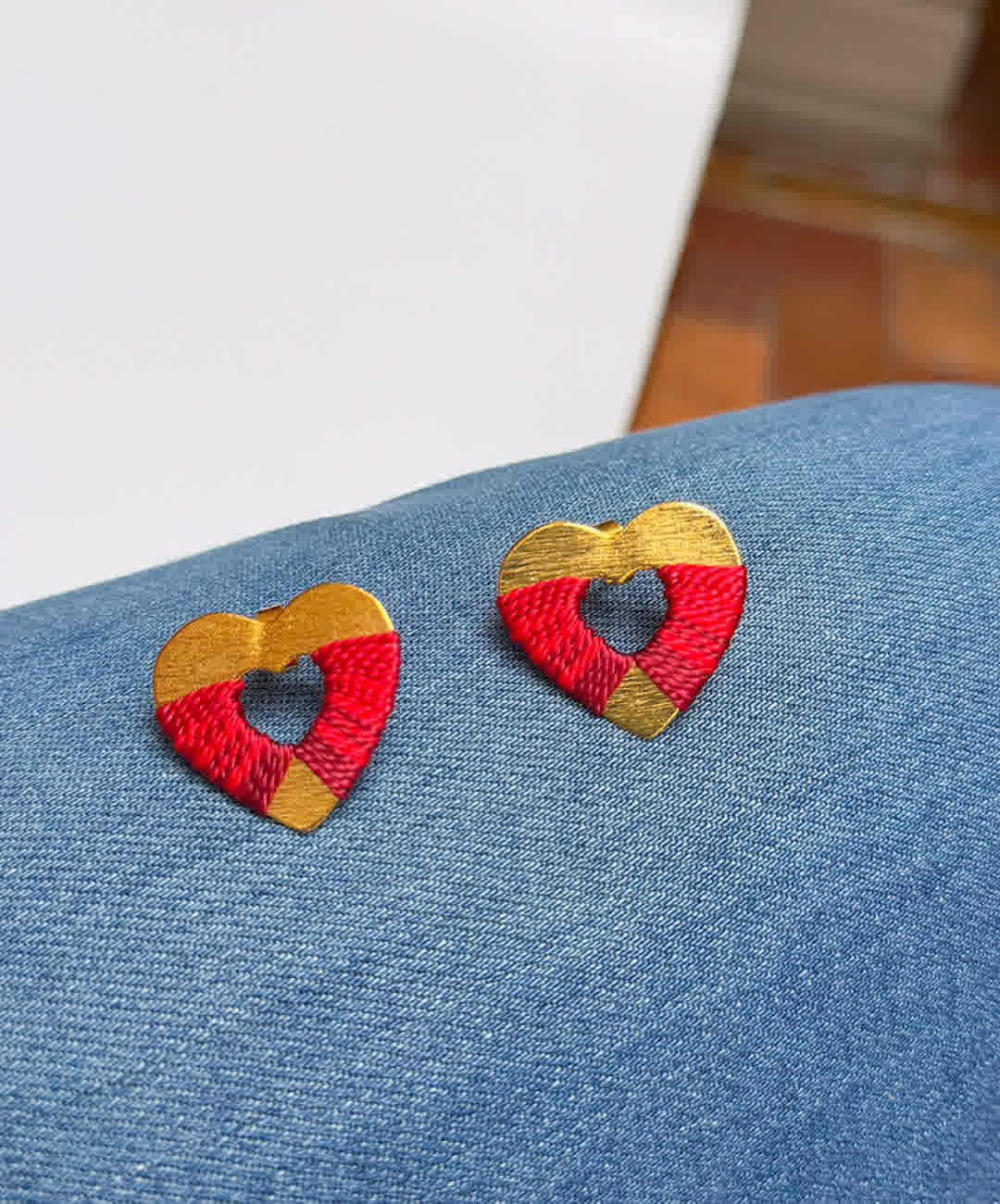 Aretes Praga Afrodita Corazon rojo