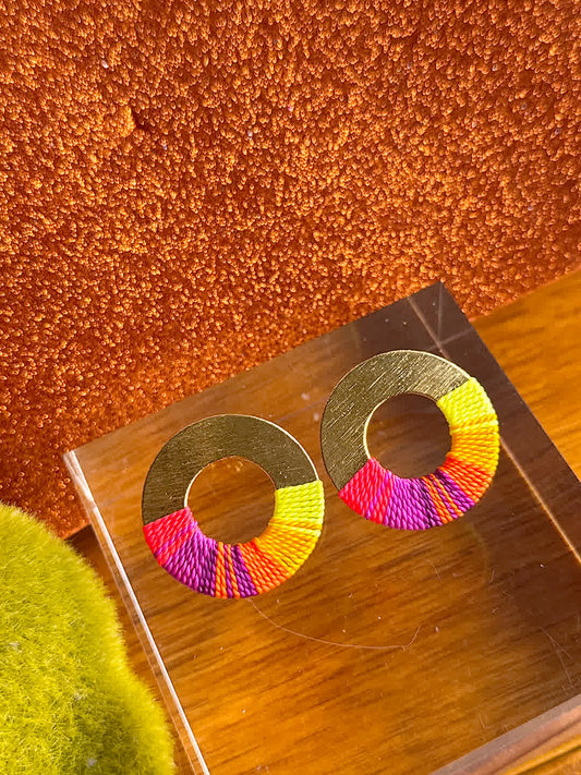 Aretes Praga Afrodita Midi Maracuya - Sara´s accesorios