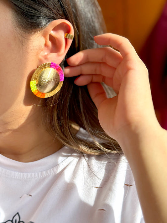 Aretes Amazonia Maxi Maracuya - Sara´s accesorios