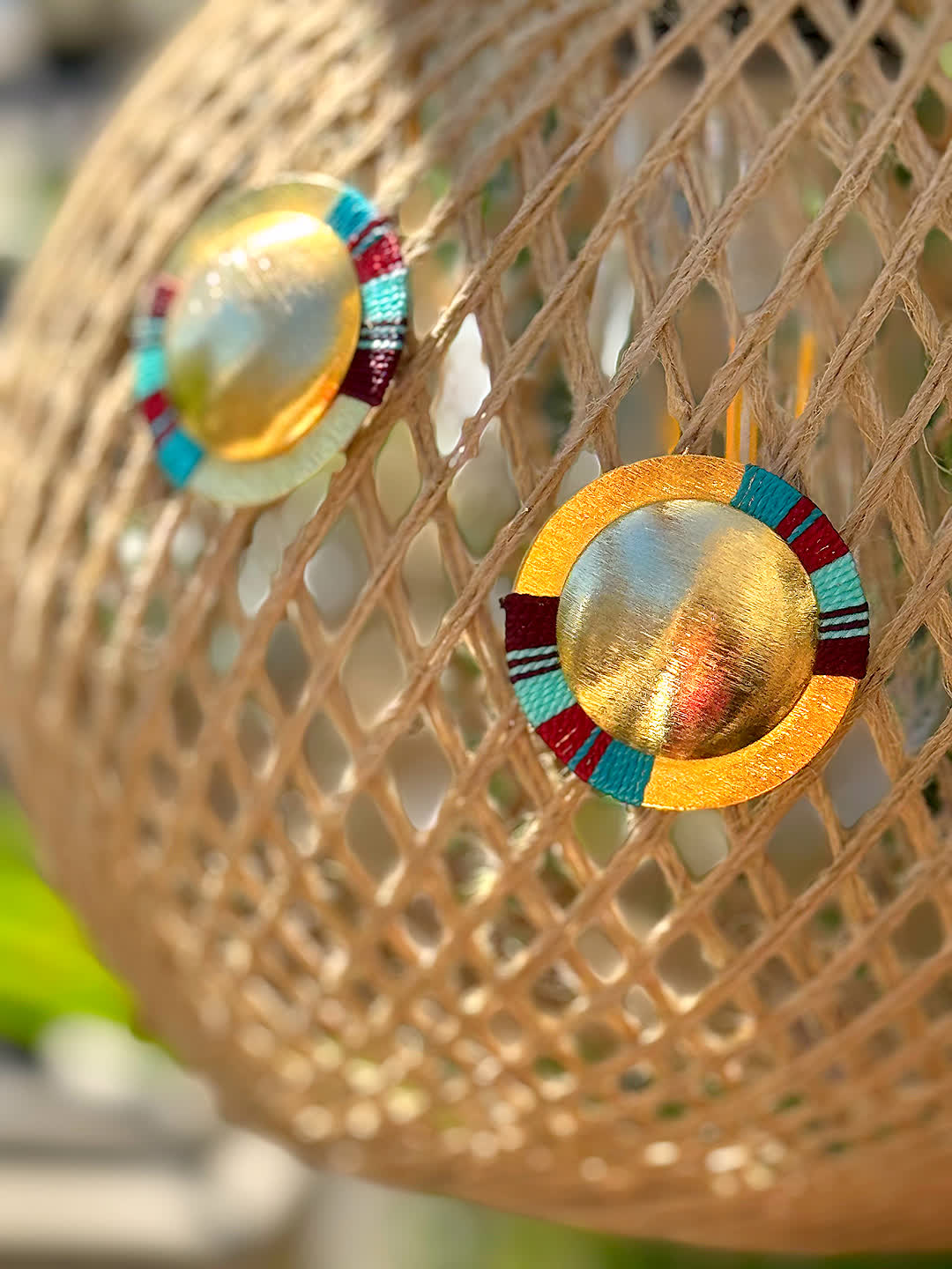 Aretes Amazonia Maxi Vino Celeste - Sara´s accesorios