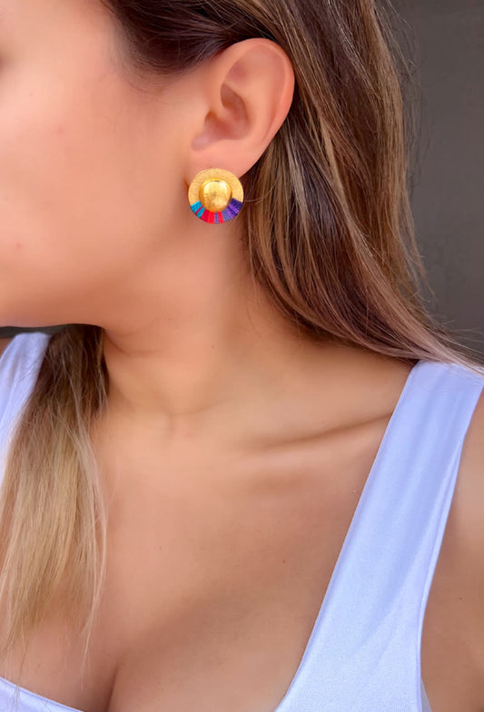 Aretes Topo Amazonia mini Galactica - Sara´s accesorios