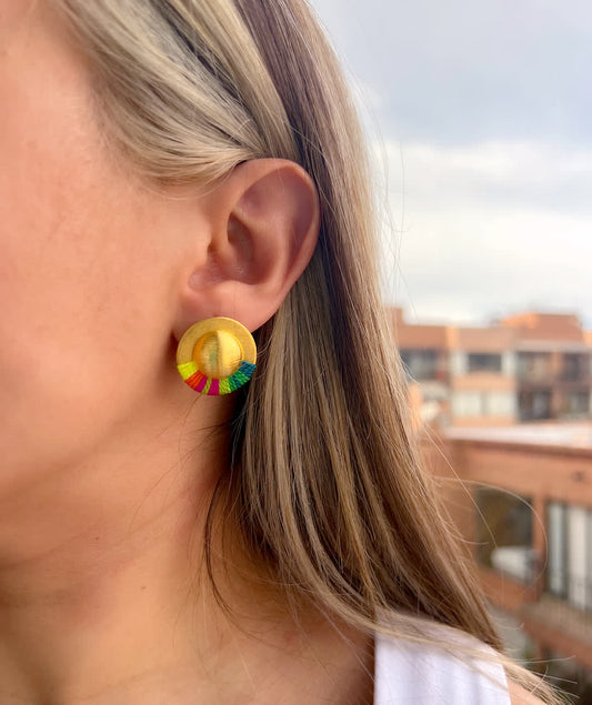 Aretes Topo Amazonia mini Primavera - Sara´s accesorios