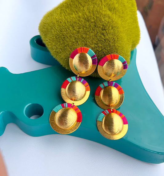 Aretes Amazonia Cascada Maxi Fresa - Sara´s accesorios