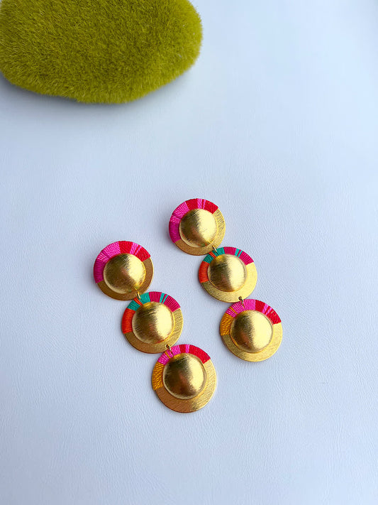 Aretes Amazonia Cascada Maxi Sandia - Sara´s accesorios