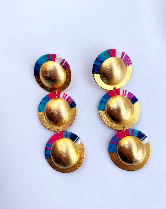 Aretes Amazonia Cascada Maxi Azul Radiante - Sara´s accesorios