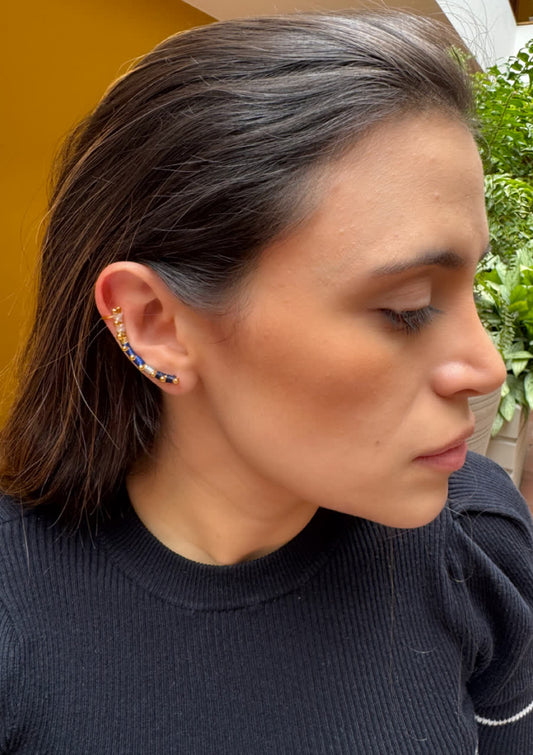 Aretes Earcuff Mari Nauty Blue