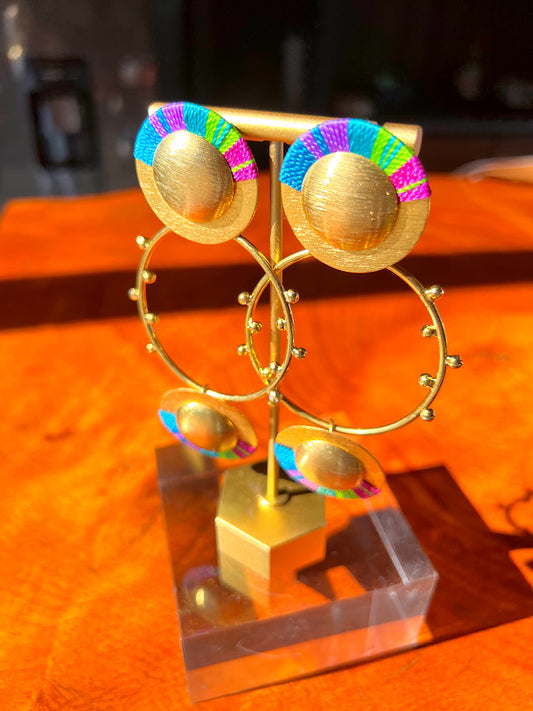 Aretes Amazonia Macambo Pistacho - Sara´s accesorios