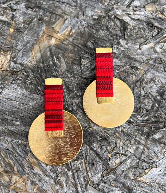 Aretes Amazonia Redondo Macuna Rojos