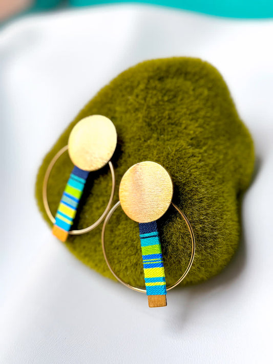 Aretes Amazonia Manaca verdes y azules