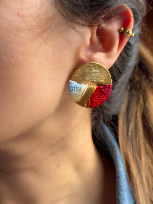 Aretes Topo Centaurus Mini Granate - Sara´s accesorios