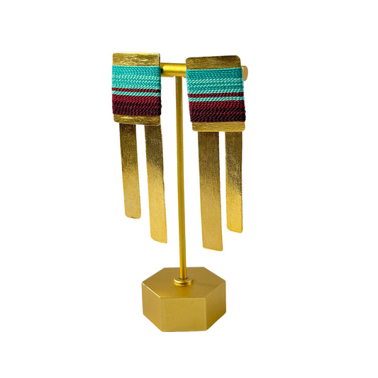 Aretes Amazonia Parana Glam Vino Celeste - Sara´s accesorios