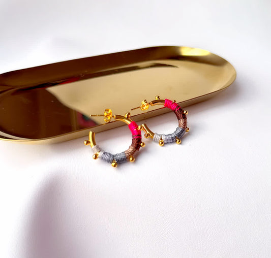 Aretes Amazonia Candonga Veronica Gray - Sara´s accesorios