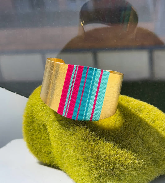 Brazalete Caribe Virginia Fucsia Turquesa - Sara´s accesorios