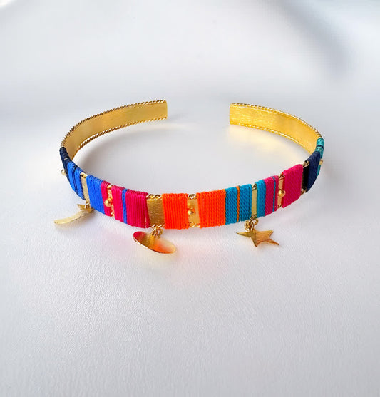 Choker Amazonia Bora Mora Azul - Sara´s accesorios