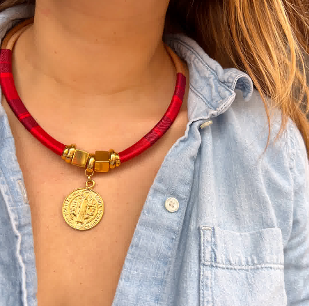 Collar Sparkle Cuarzo SB Rojo