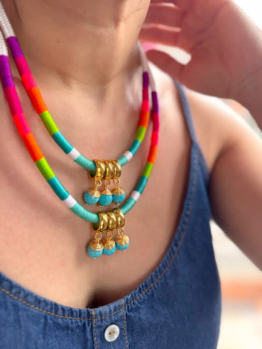 Collar Amazonia Doble Piedras Candy Pop - Sara´s accesorios