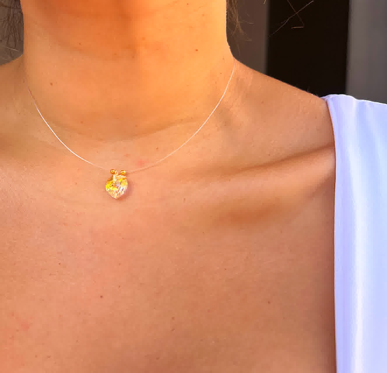 Collar Marroqui Invisibles Corazon Tornasol