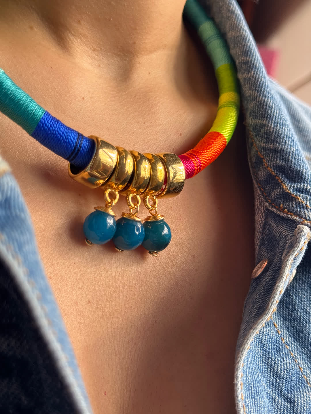 Collar Princesa Maxi piedras Multicolor - Sara´s accesorios
