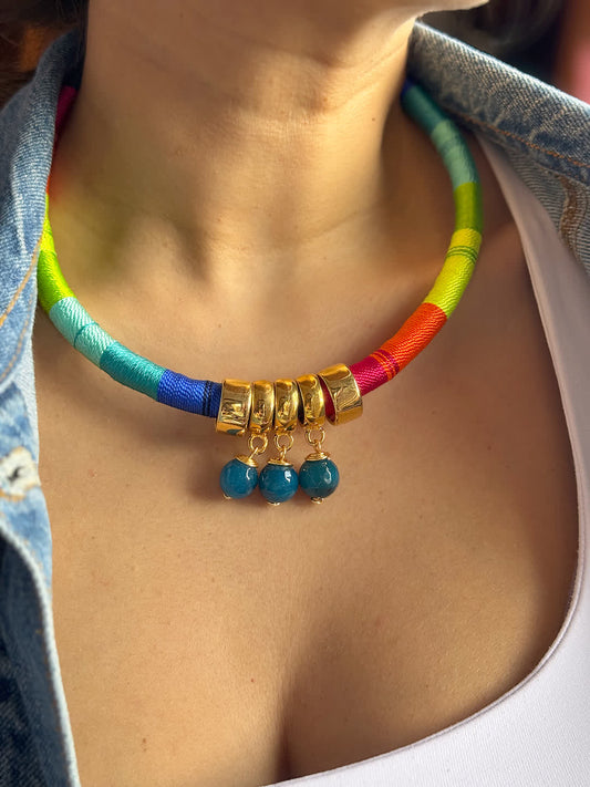 Collar Princesa Maxi piedras Multicolor - Sara´s accesorios