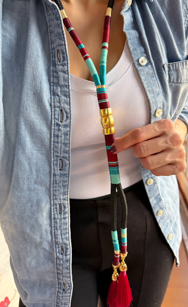 Collar Origen Tayrona Vino Celeste