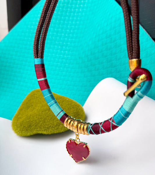 Collar Praga Alice Vino Celeste