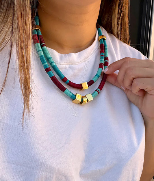 Collar Caribe Ibiza Vino Celeste