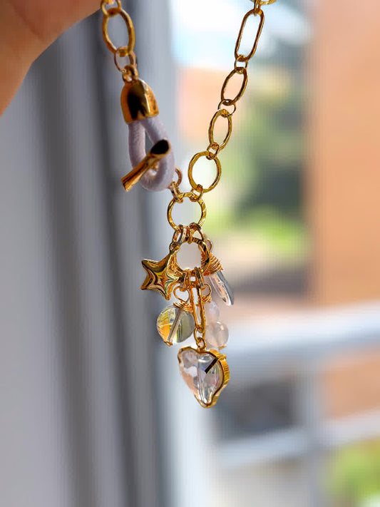 Collar Chain Megan White Glam - Sara´s accesorios