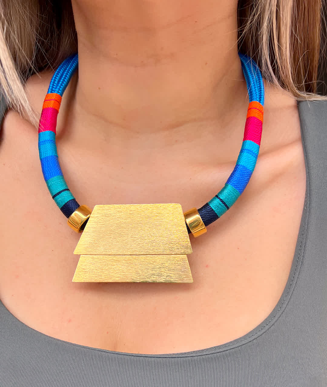 Collar Pectoral Egipcio Mora Azul