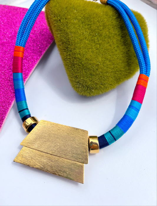 Collar Pectoral Egipcio Mora Azul