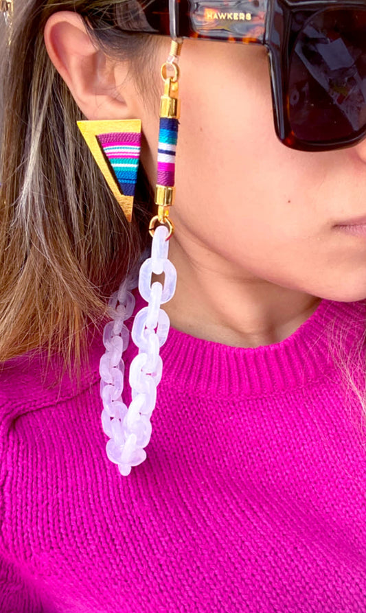 Cuelga Gafas Chain Azul Randiante - Sara´s accesorios