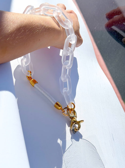 Porta Celular Mini traslucido blanco - Sara´s accesorios