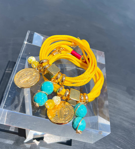 Pulsera Amuleto amarillo - Sara´s accesorios