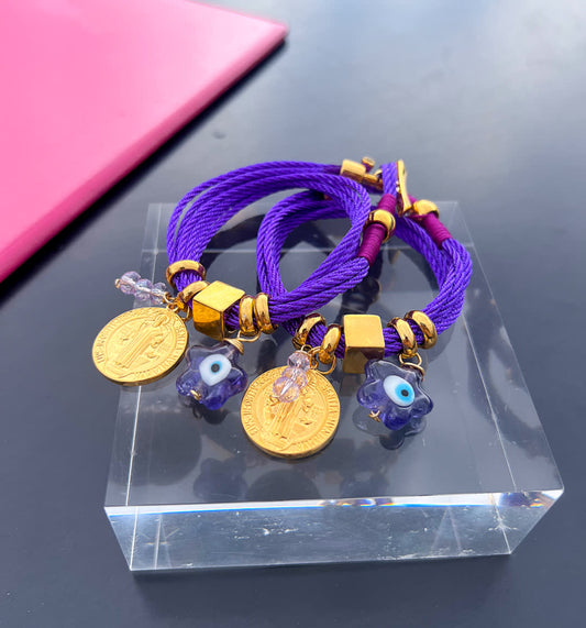 Pulsera Amuleto Morado - Sara´s accesorios
