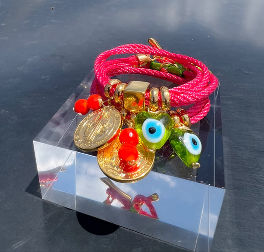 Pulsera Amuleto Fucsia - Sara´s accesorios