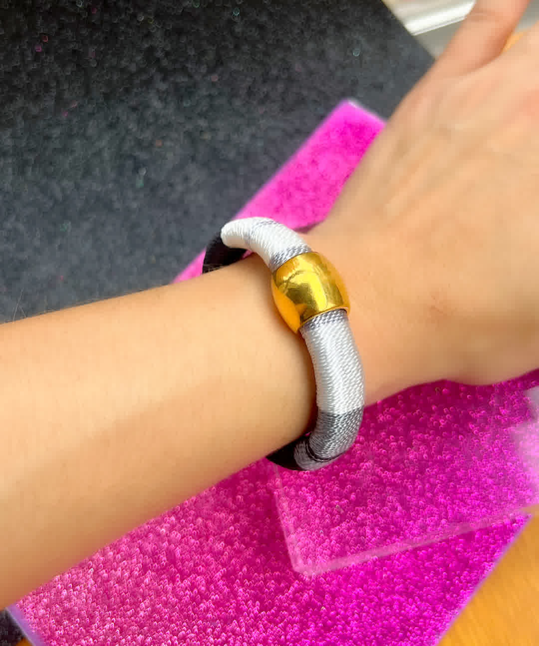 Pulsera Blue Tribal Blanco y negro