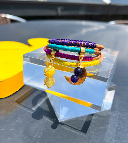 Mini Brazalete Cuero Crudo Fusion - Sara´s accesorios