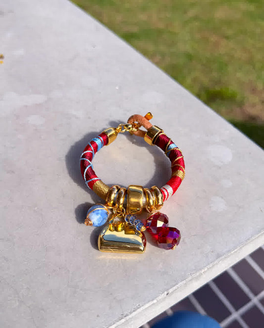 Pulsera Marroqui Caramelo Granate - Sara´s accesorios