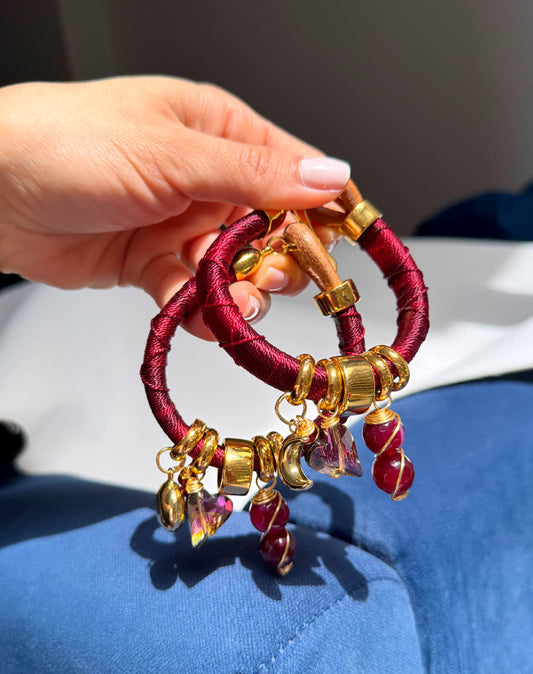 Pulsera Marroqui Caramelo vinotinto