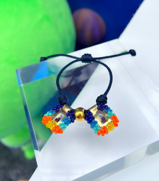 Pulsera Cordon Escapulario Glam Mini Azul - Sara´s accesorios