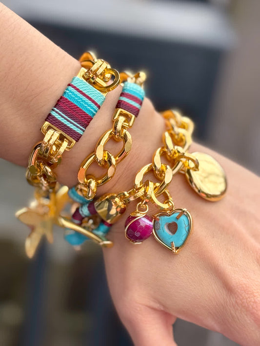 Pulsera Luna vino celeste
