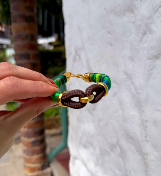 Pulsera Blue Mandala Doble Sencilla Verdes