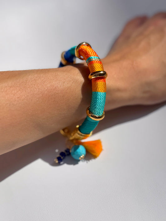 Pulsera Marroqui Marrakech Naranja Azules - Sara´s accesorios