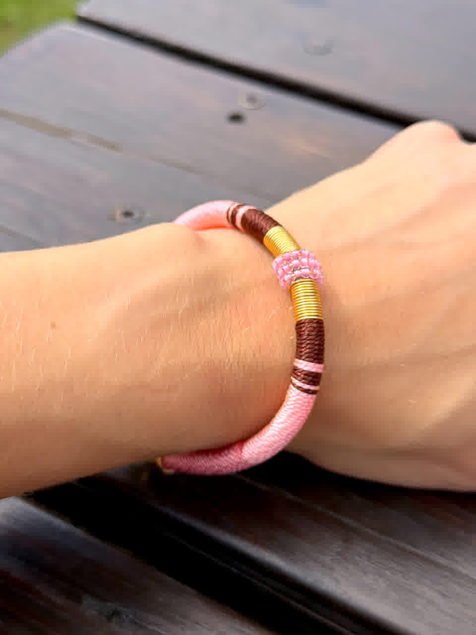 Pulsera Marroqui Suraya Maxi rosa cafe