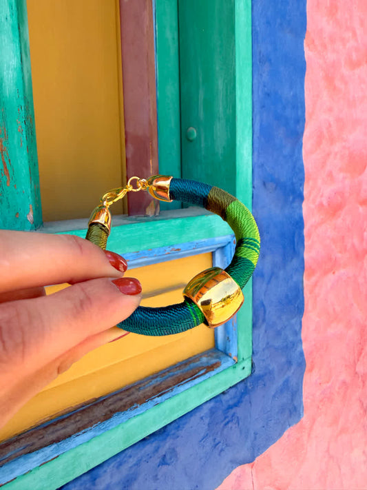 Pulsera Blue Tribal Verdes