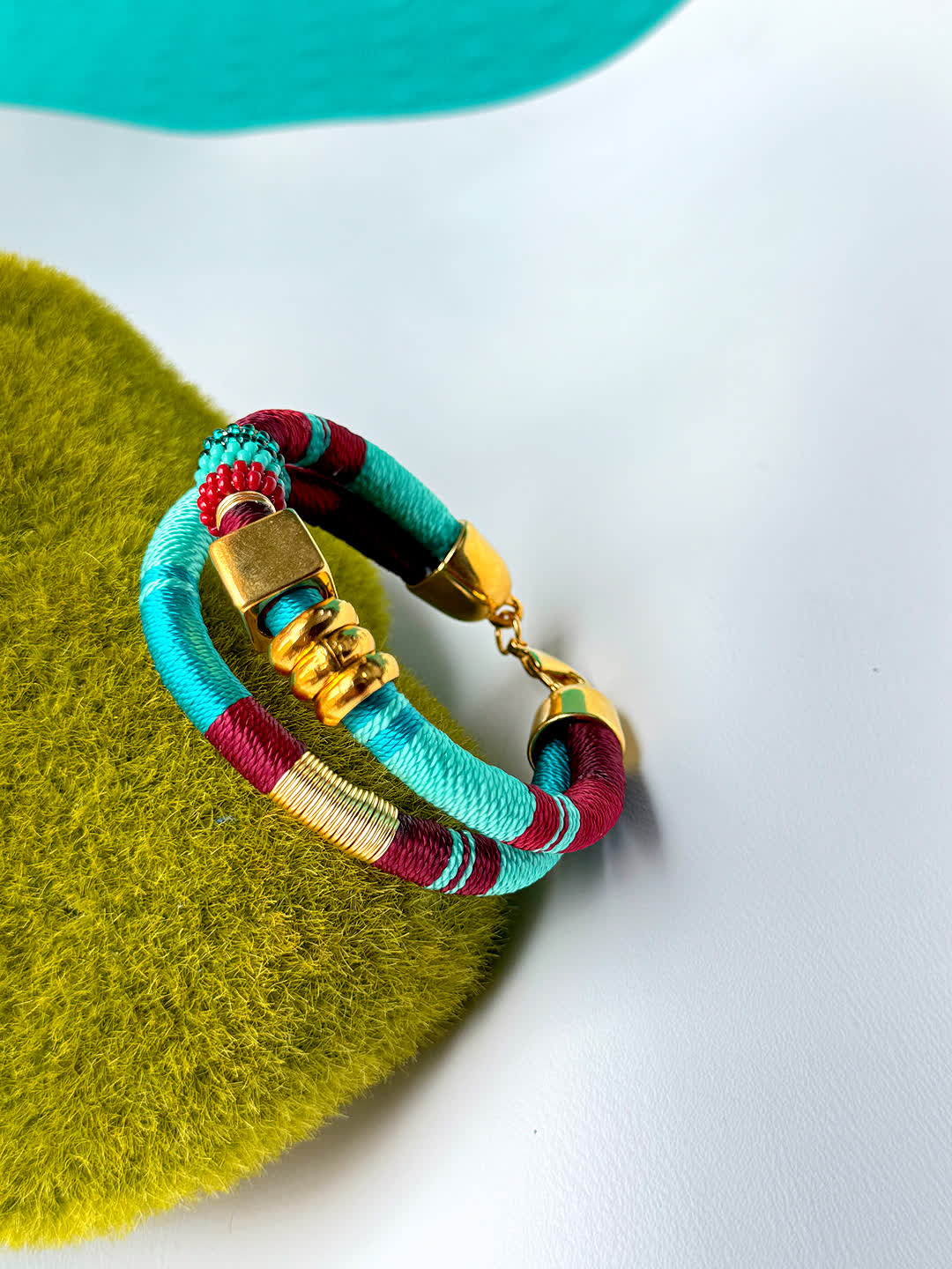 Pulsera Caribe Tortuga Vino Celeste - Sara´s accesorios