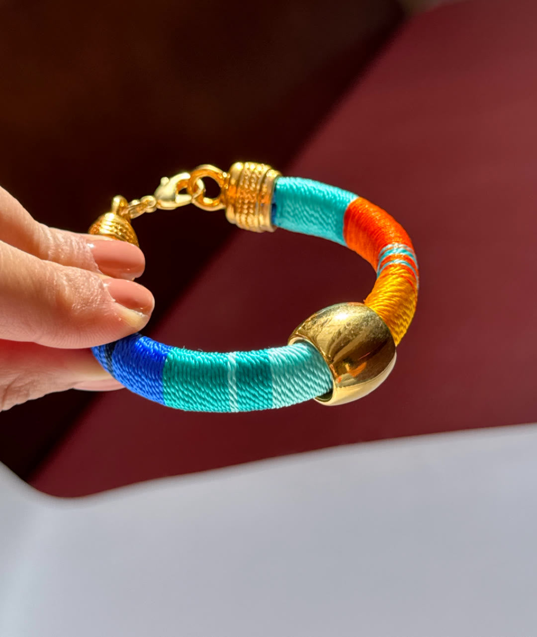 Pulsera Blue Tribal Naranja Azules - Sara´s accesorios