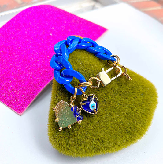 Pulsera Chain Veronica Azul Rey