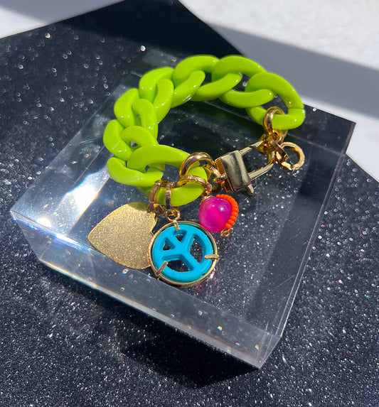 Pulsera Chain Veronica Tropical Verde