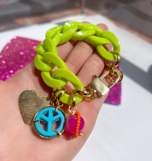 Pulsera Chain Veronica Tropical Verde