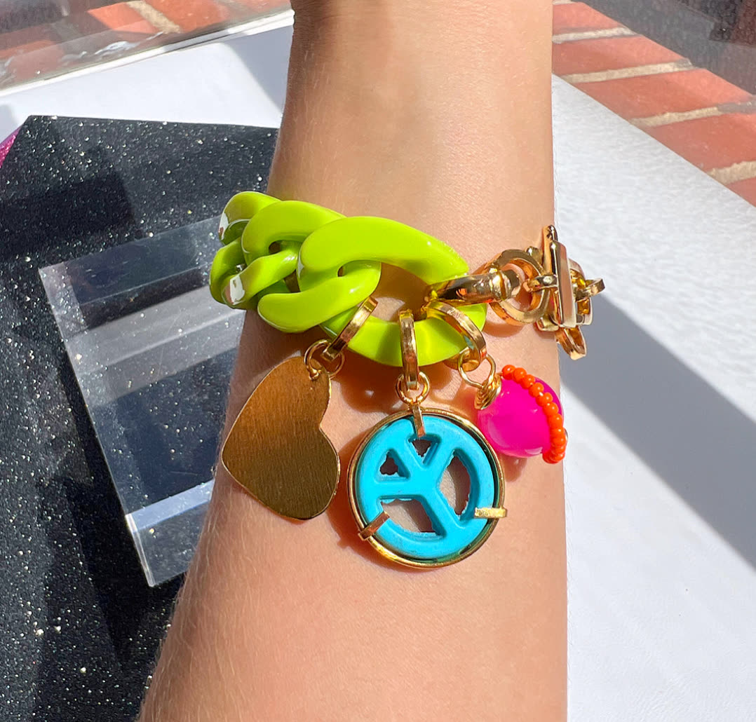 Pulsera Chain Veronica Tropical Verde